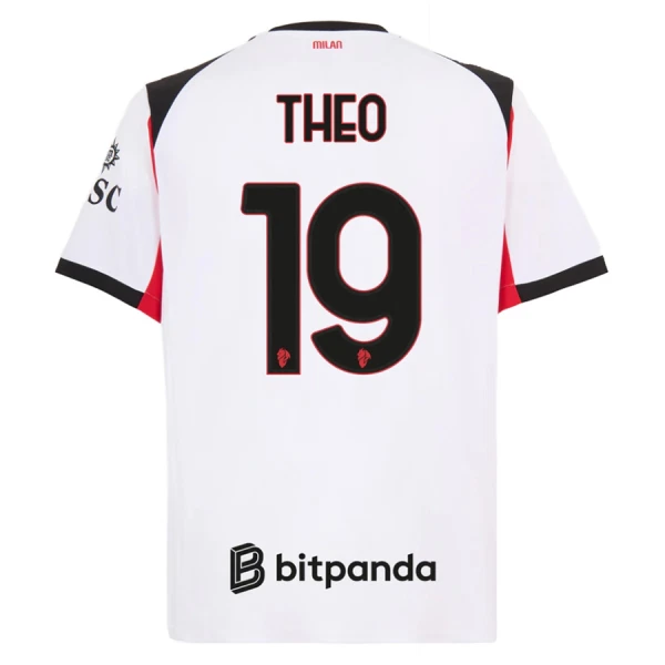Levné Mužský Fotbalový Dres AC Milán Theo 19 Venkovní 2025-26 Levné Mužský Fotbalový Dres AC Milán Theo 19 Venkovní 2025-26