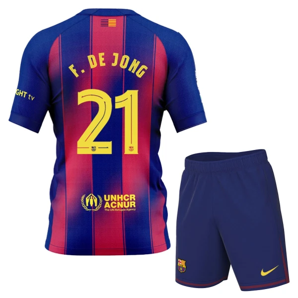 Levné Dětský Fotbalový Dres FC Barcelona Frenkie de Jong 21 Domácí 2025-26