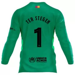 Levné Mužský Fotbalový Dres FC Barcelona Ter Stegen 1 Brankářské 2025-26 Dlouhý Rukáv Levné Mužský Fotbalový Dres FC Barcelona Ter Stegen 1 Brankářské 2025-26 Dlouhý Rukáv