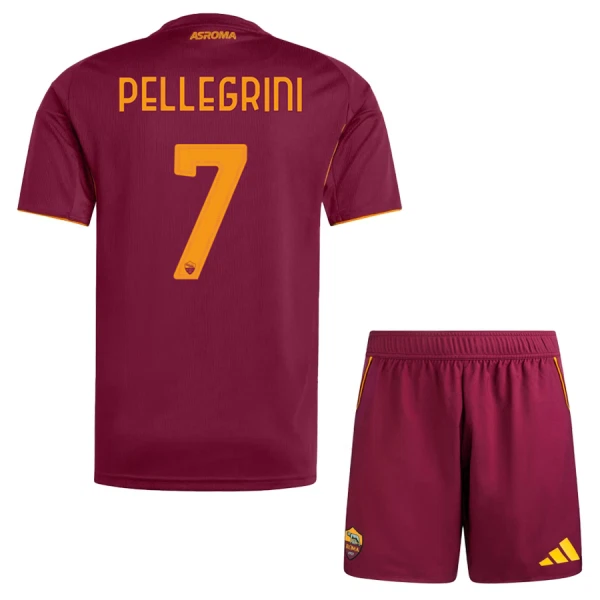 Levné Dětský Fotbalový Dres AS Řím Pellegrini 7 Domácí 2025-26 Levné Dětský Fotbalový Dres AS Řím Pellegrini 7 Domácí 2025-26