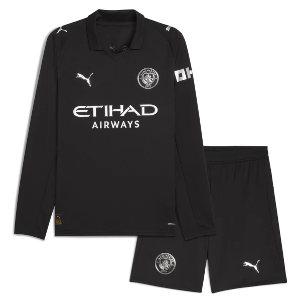 Levné Dětský Fotbalový Dres Manchester City Venkovní 2025-26 Dlouhý Rukáv Levné Dětský Fotbalový Dres Manchester City Venkovní 2025-26 Dlouhý Rukáv