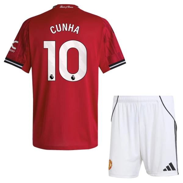 Levné Dětský Fotbalový Dres Manchester United Cunha 10 Domácí 2025-26 Levné Dětský Fotbalový Dres Manchester United Cunha 10 Domácí 2025-26