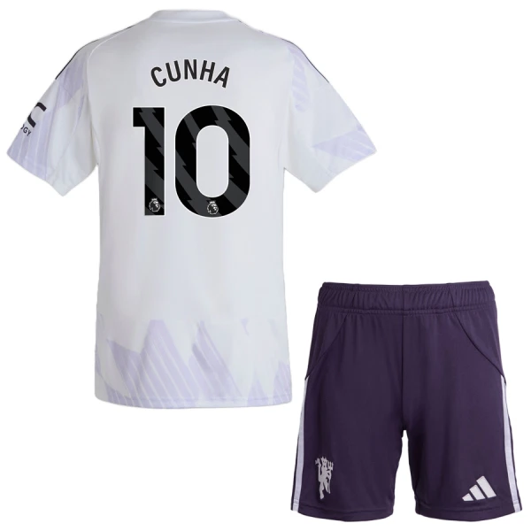 Levné Dětský Fotbalový Dres Manchester United Cunha 10 Venkovní 2025-26 Levné Dětský Fotbalový Dres Manchester United Cunha 10 Venkovní 2025-26