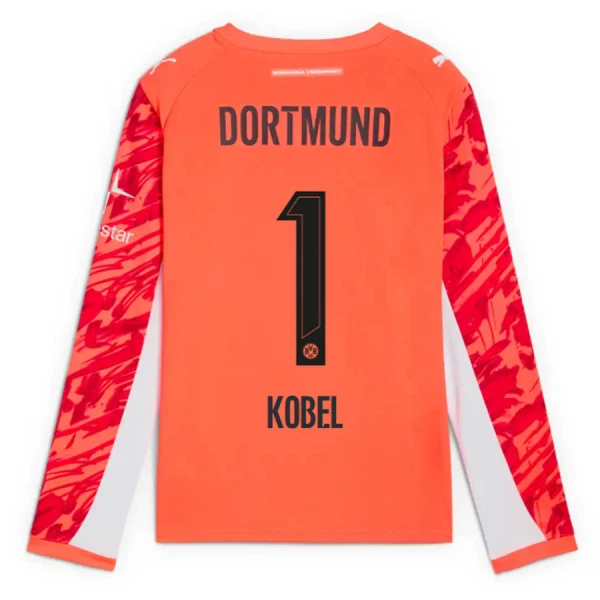 Levné Mužský Fotbalový Dres Borussia Dortmund Kobel 1 Brankářské 2025-26 Červená Dlouhý Rukáv Levné Mužský Fotbalový Dres Borussia Dortmund Kobel 1 Brankářské 2025-26 Červená Dlouhý Rukáv