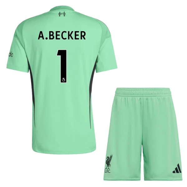Levné Dětský Fotbalový Dres Liverpool A. Becker 1 Brankářské 2025-26 Zelená Levné Dětský Fotbalový Dres Liverpool A. Becker 1 Brankářské 2025-26 Zelená