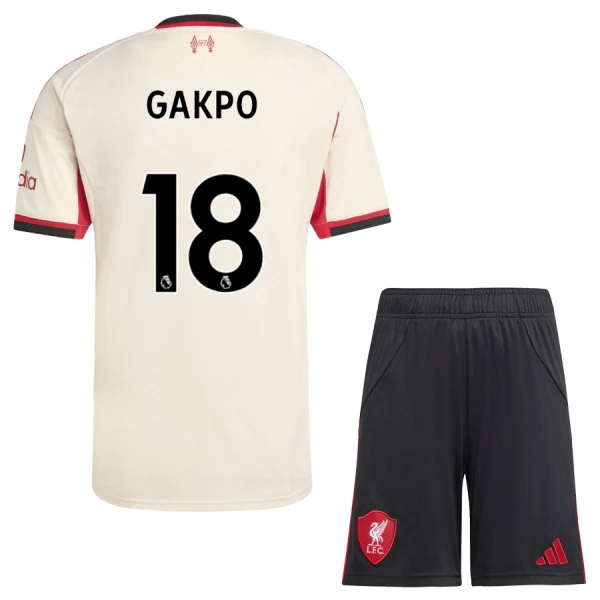 Levné Dětský Fotbalový Dres Liverpool Gakpo 18 Venkovní 2025-26 Levné Dětský Fotbalový Dres Liverpool Gakpo 18 Venkovní 2025-26