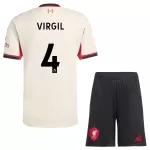 Levné Dětský Fotbalový Dres Liverpool Virgil 4 Venkovní 2025-26