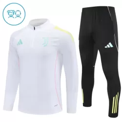 Levné Dětský Juventus Tréninkové teplákové soupravy Čtvrt-Zip 2025-26 Bílá Levné Dětský Juventus Tréninkové teplákové soupravy Čtvrt-Zip 2025-26 Bílá