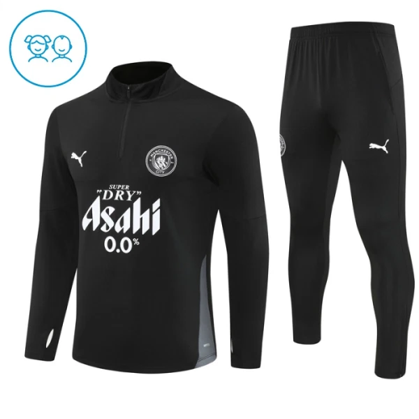 Levné Dětský Manchester City Tréninkové teplákové soupravy Čtvrt-Zip 2025-26 Černá