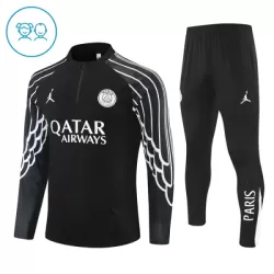 Levné Dětský Paris Saint-Germain Tréninkové teplákové soupravy Čtvrt-Zip 2025-26 Černá Levné Dětský Paris Saint-Germain Tréninkové teplákové soupravy Čtvrt-Zip 2025-26 Černá