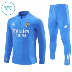Levné Dětský Real Madrid Tréninkové teplákové soupravy Čtvrt-Zip 2025-26 Modrá Levné Dětský Real Madrid Tréninkové teplákové soupravy Čtvrt-Zip 2025-26 Modrá