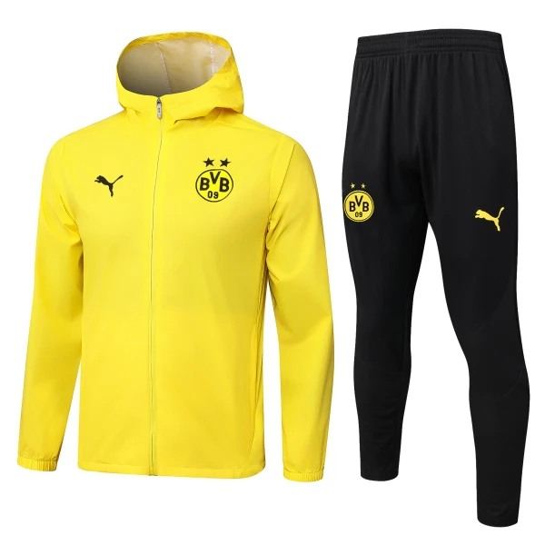 Levné Mužský Borussia Dortmund Tréninkový Bunda Kapucí Soupravy 2025-26 Žlutá