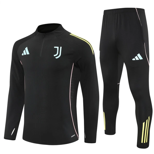 Levné Mužský Juventus Tréninkové teplákové soupravy Čtvrt-Zip 2025-26 Černá Levné Mužský Juventus Tréninkové teplákové soupravy Čtvrt-Zip 2025-26 Černá