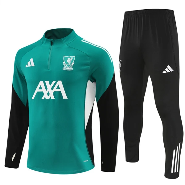 Levné Mužský Liverpool Tréninkové teplákové soupravy Čtvrt-Zip 2025-26 Zelená