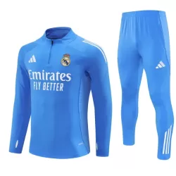 Levné Mužský Real Madrid Tréninkové teplákové soupravy Čtvrt-Zip 2025-26 Modrá Levné Mužský Real Madrid Tréninkové teplákové soupravy Čtvrt-Zip 2025-26 Modrá