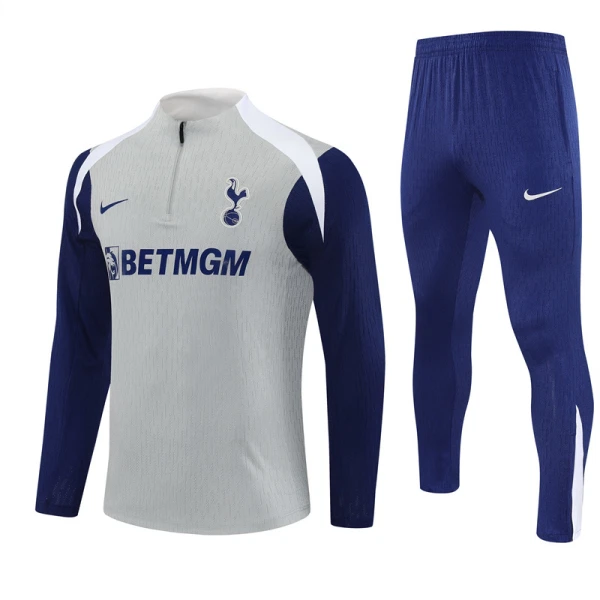 Levné Mužský Tottenham Hotspur Tréninkové teplákové soupravy Čtvrt-Zip 2025-26 Šedá