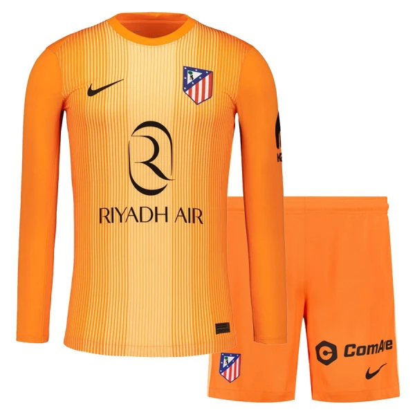 Levné Dětský Fotbalový Dres Atlético Madrid Brankářské 2025-26 Oranžový Dlouhý Rukáv Levné Dětský Fotbalový Dres Atlético Madrid Brankářské 2025-26 Oranžový Dlouhý Rukáv