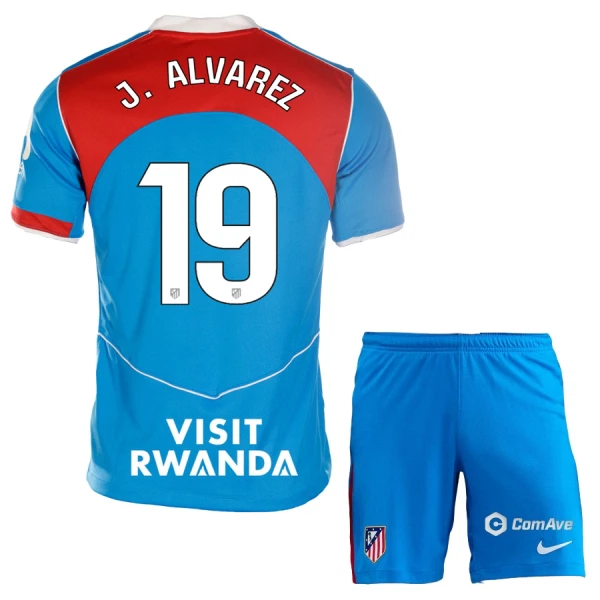 Levné Dětský Fotbalový Dres Atlético Madrid J. Alvarez 19 Alternativní 2025-26