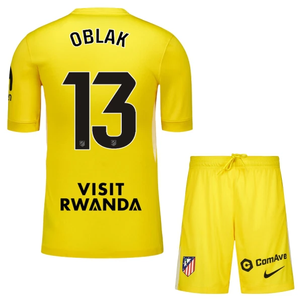 Levné Dětský Fotbalový Dres Atlético Madrid Oblak 13 Brankářské 2025-26 Žlutá Levné Dětský Fotbalový Dres Atlético Madrid Oblak 13 Brankářské 2025-26 Žlutá