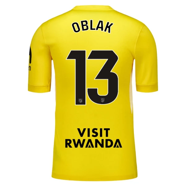 Levné Dětský Fotbalový Dres Atlético Madrid Oblak 13 Brankářské 2025-26 Žlutá