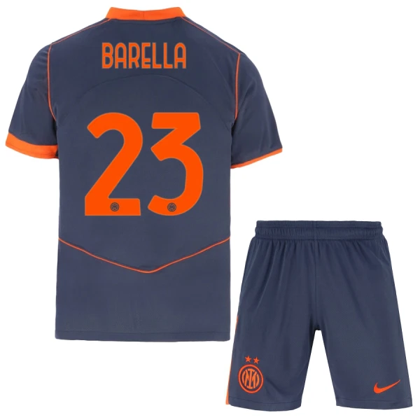 Levné Dětský Fotbalový Dres Inter Milán Barella 23 Alternativní 2025-26