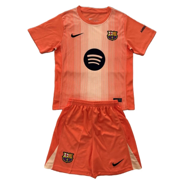 Levné Dětský Fotbalový Dres FC Barcelona Brankářské 2025-26 Oranžový