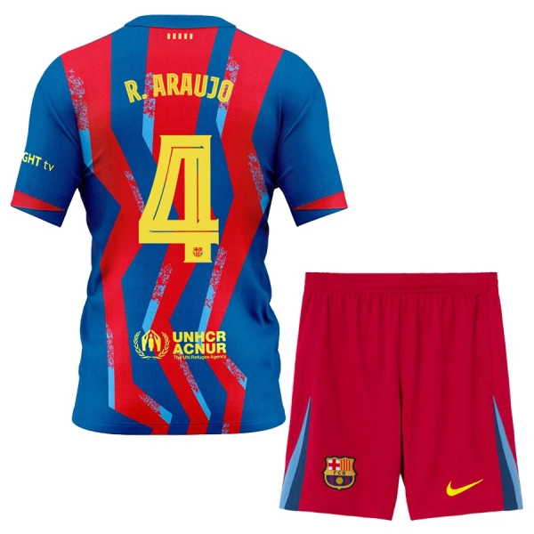 Levné Dětský Fotbalový Dres FC Barcelona R. Araujo 4 Čtvrtý 2025-26
