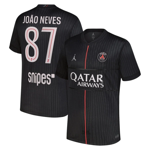 Levné Mužský Fotbalový Dres Paris Saint-Germain Joao Neves 87 Čtvrtý Jordan 2025-26