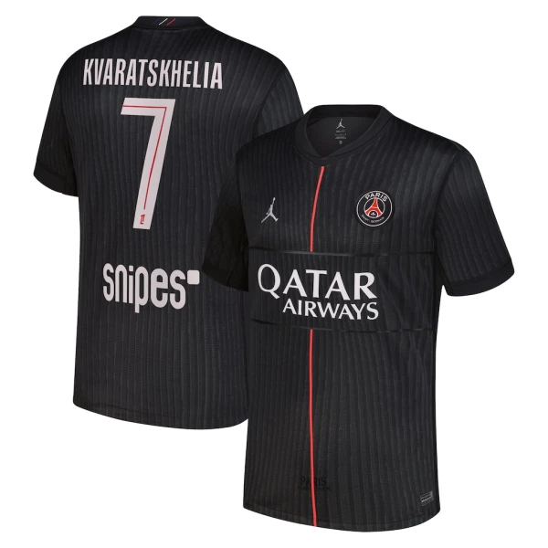 Levné Mužský Fotbalový Dres Paris Saint-Germain Kvaratskhelia 7 Čtvrtý Jordan 2025-26