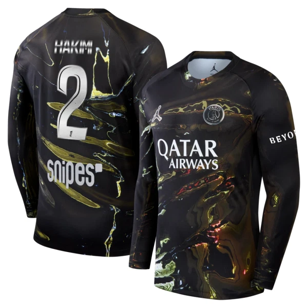 Levné Mužský Fotbalový Dres Paris Saint-Germain Hakimi 2 Night 2025-26 Dlouhý Rukáv