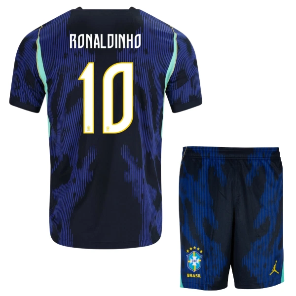 Levné Dětský Fotbalový Dres Brazílie Ronaldinho 10 Venkovní Mistrovství Světa 2026