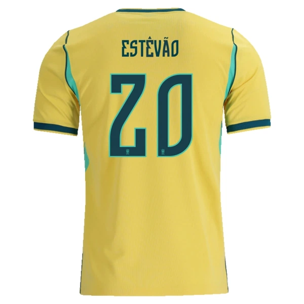 Levné Mužský Fotbalový Dres Brazílie Estevao 20 Domácí Mistrovství Světa 2026 Levné Mužský Fotbalový Dres Brazílie Estevao 20 Domácí Mistrovství Světa 2026