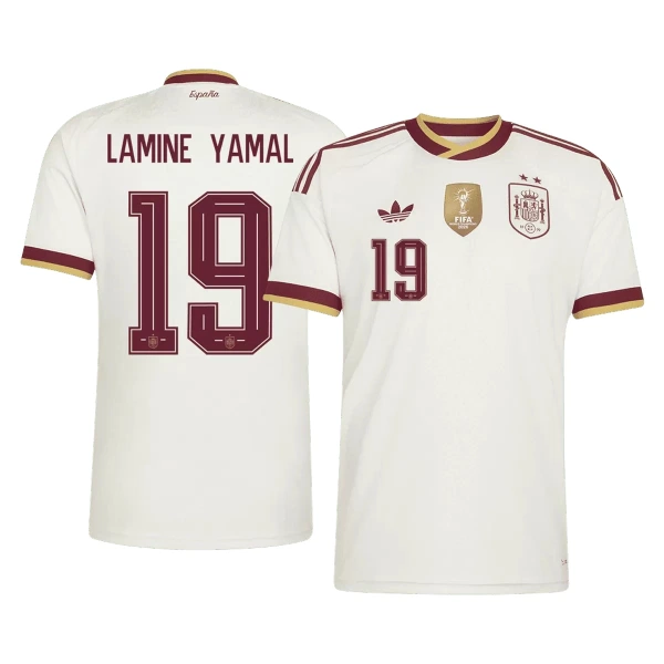 Levné Mužský Fotbalový Dres Španělsko 2 Stars Lamine Yamal 19 Venkovní Mistrovství Světa 2026 Levné Mužský Fotbalový Dres Španělsko 2 Stars Lamine Yamal 19 Venkovní Mistrovství Světa 2026