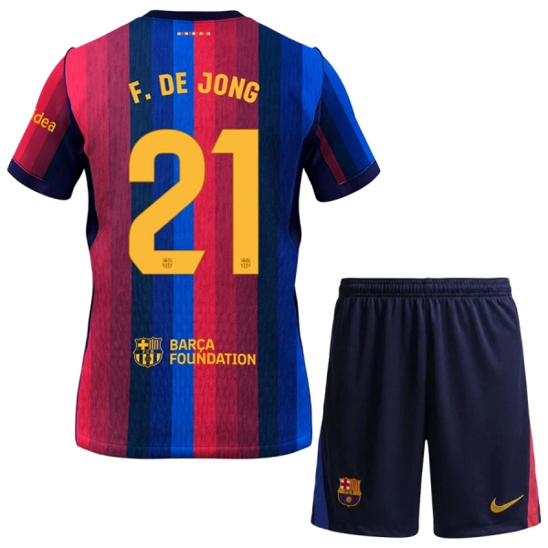 Levné Dětský Fotbalový Dres FC Barcelona Frenkie de Jong 21 Domácí 2026-27 Levné Dětský Fotbalový Dres FC Barcelona Frenkie de Jong 21 Domácí 2026-27