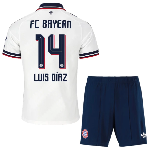 Levné Dětský Fotbalový Dres FC Bayern Mnichov Luis Diaz 14 Venkovní 2026-27 Levné Dětský Fotbalový Dres FC Bayern Mnichov Luis Diaz 14 Venkovní 2026-27