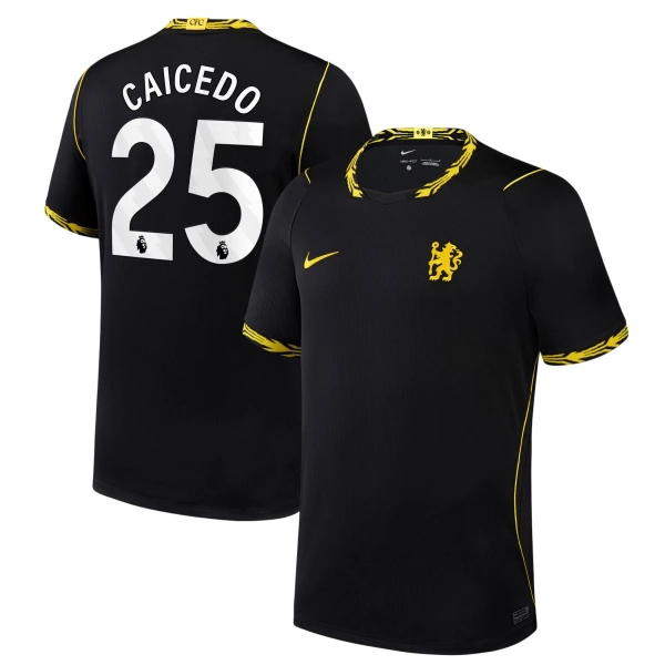 Levné Mužský Fotbalový Dres Chelsea Caicedo 25 Venkovní 2026-27