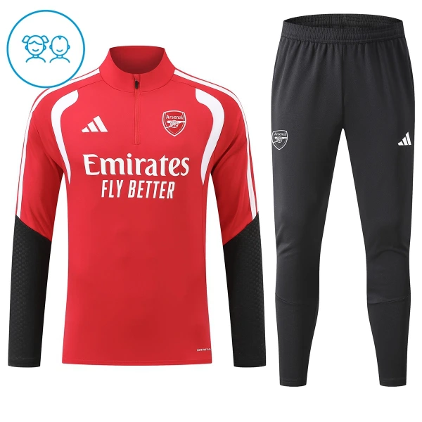 Levné Dětský Arsenal Tréninkové teplákové soupravy Čtvrt-Zip 2026-27 Červená Levné Dětský Arsenal Tréninkové teplákové soupravy Čtvrt-Zip 2026-27 Červená
