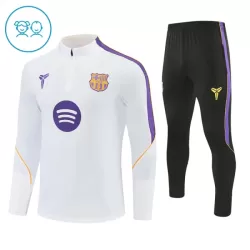 Levné Dětský Barcelona Tréninkové teplákové soupravy Čtvrt-Zip 2026-27 Bílá