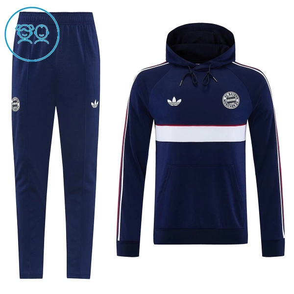 Levné Dětský Bayern Mnichov Hoodie Tréninkové teplákové soupravy 2026-27 Navy