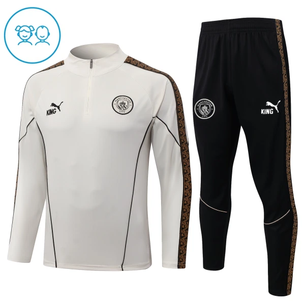 Levné Dětský Manchester City Tréninkové teplákové soupravy Čtvrt-Zip 2026-27 Šedá Levné Dětský Manchester City Tréninkové teplákové soupravy Čtvrt-Zip 2026-27 Šedá