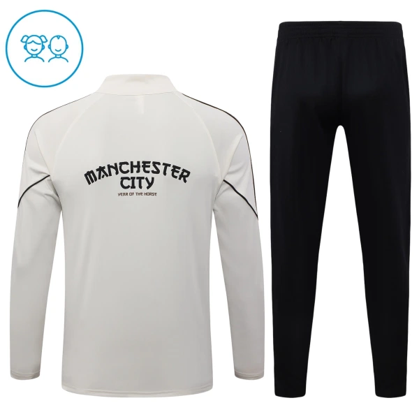 Levné Dětský Manchester City Tréninkové teplákové soupravy Čtvrt-Zip 2026-27 Šedá