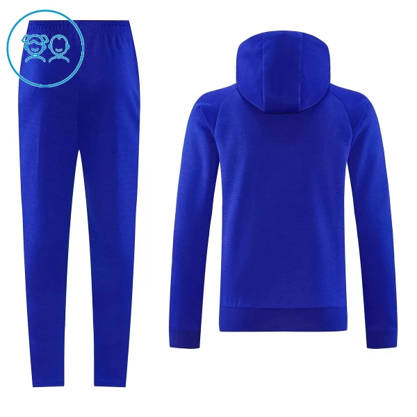 Levné Dětský Manchester United Hoodie Tréninkové teplákové soupravy 2026-27 Modrá