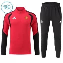 Levné Dětský Manchester United Tréninkové teplákové soupravy Čtvrt-Zip 2026-27 Červená