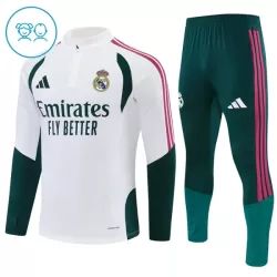Levné Dětský Real Madrid Tréninkové teplákové soupravy Čtvrt-Zip 2026-27 Bílá