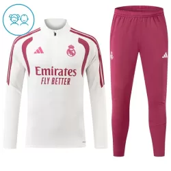 Levné Dětský Real Madrid Tréninkové teplákové soupravy Čtvrt-Zip 2026-27 Bílá