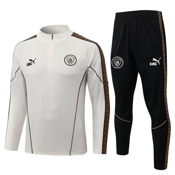 Levné Mužský Manchester City Tréninkové teplákové soupravy Čtvrt-Zip 2026-27 Šedá Levné Mužský Manchester City Tréninkové teplákové soupravy Čtvrt-Zip 2026-27 Šedá