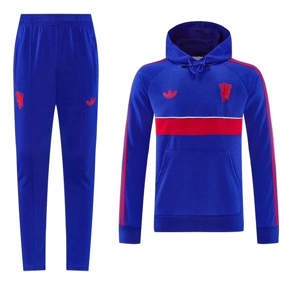 Levné Mužský Manchester United Hoodie Tréninkové teplákové soupravy 2026-27 Modrá Levné Mužský Manchester United Hoodie Tréninkové teplákové soupravy 2026-27 Modrá